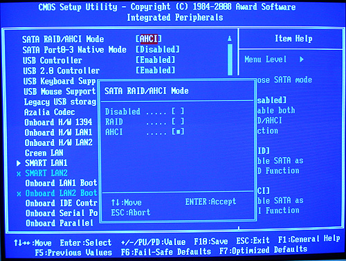 AHCI режим в биос