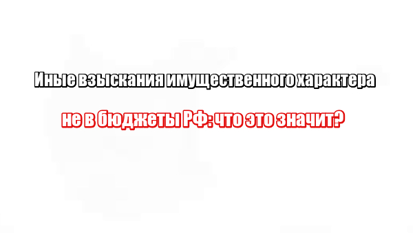 Иные взыскания имущественного характера не в бюджеты РФ: что это значит?