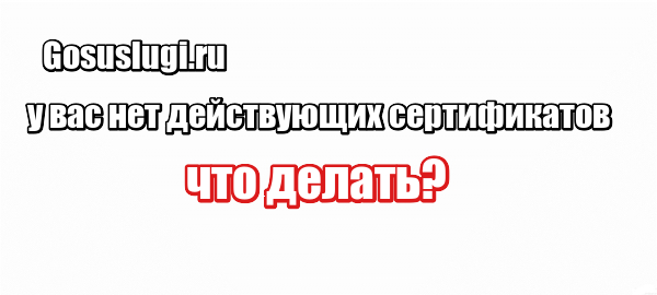 Gosuslugi.ru у вас нет действующих сертификатов: что делать?