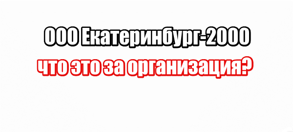 ООО Екатеринбург-2000: что это за организация